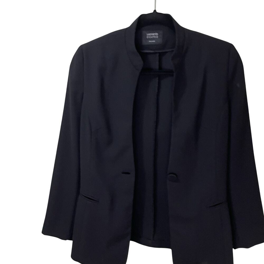 Leonardo DiCaprio Milano Womens M Black Blazer Jacket Shoulder Pads Academia